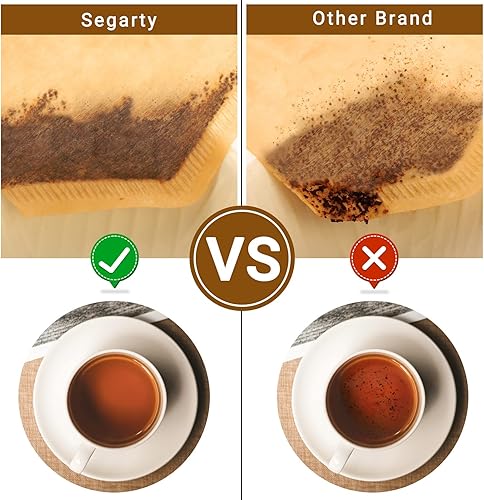 Miniatura 10 de Segarty Filtros de café en cono #2, paquete de 200 unidades, 2-4 tazas, color marrón natural sin blanquear, filtros de café desechables para verter