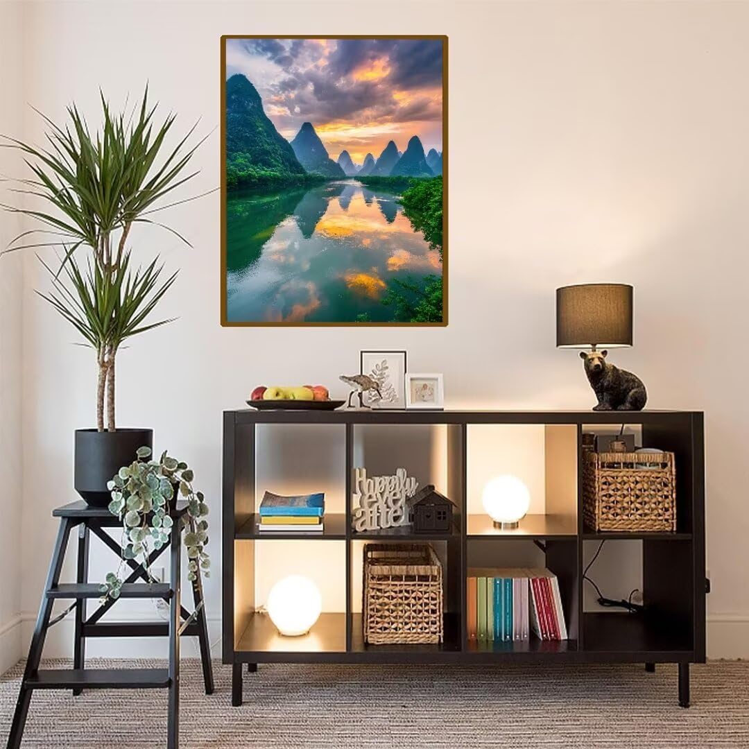 Diamond Painting Nubes de montaña Pintura Diamante Adultos, Diamond Painting Niños, Cuadros de Diamantes Kit Manualidades Adultos, para Navidad Decoración de La Pared Del Hogar Regalos 70x100cm t-3749