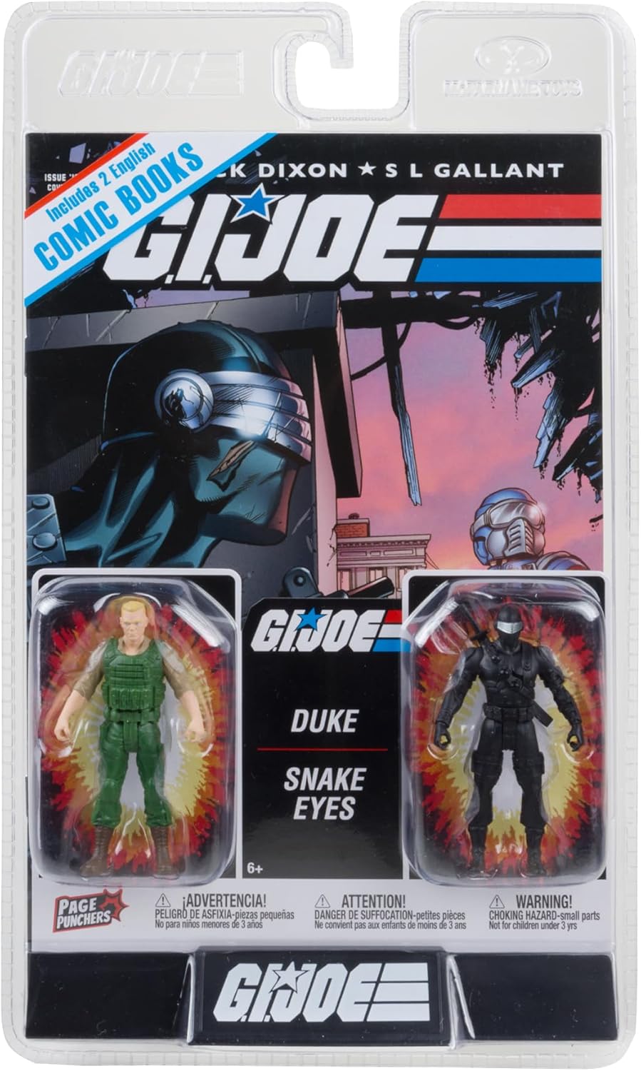 McFarlane Toys - G.I. Joe Page Punchers 2pk Duke and Snake Eyes 3in Action Figures with 2 Comics