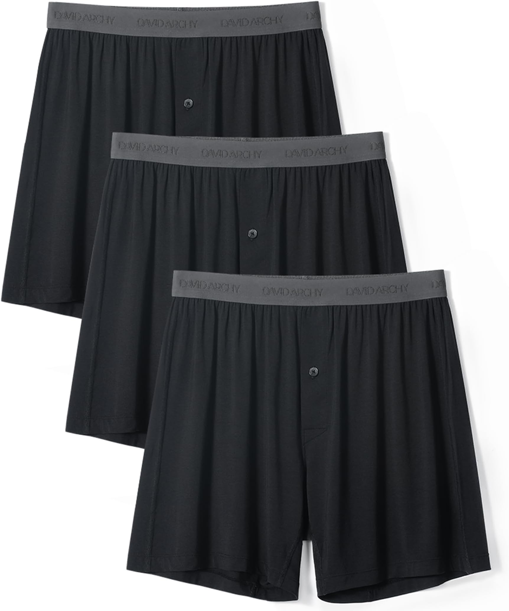 Men's Bamboo Rayon Boxers Breathable Cooling Mens Boxer Shorts with Button Fly Relaxed Fit Underwear 3/4/5 Pack