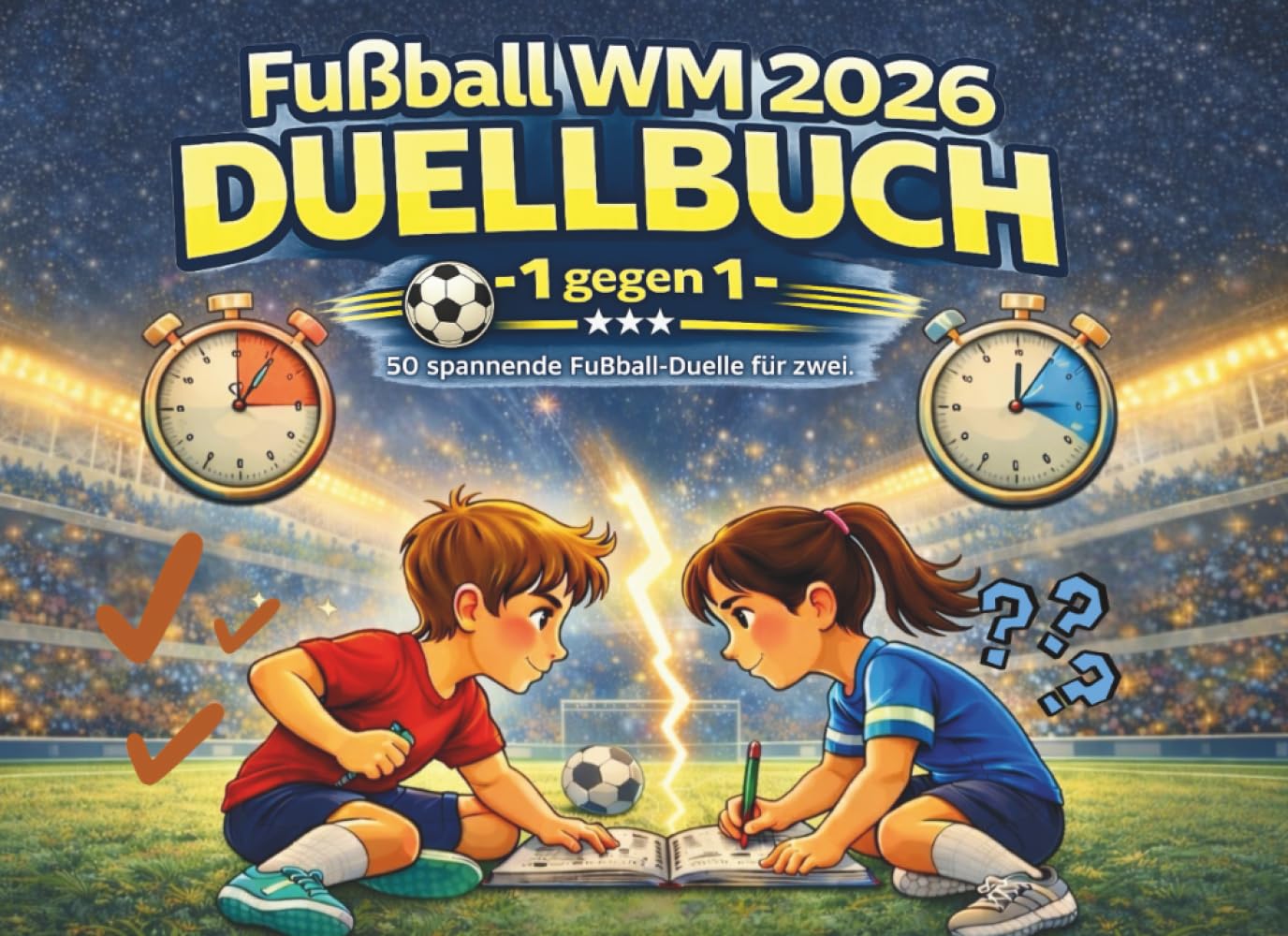 Fußball WM 2026 Duellbuch - 1 gegen 1 -: 50 spannende Fußball-Duelle für zwei - für Kinder ab 7 Jahren (Die Duellbuch-Reihe – 1 gegen 1. Spannung. Wissen. Fairer Wettkampf.)