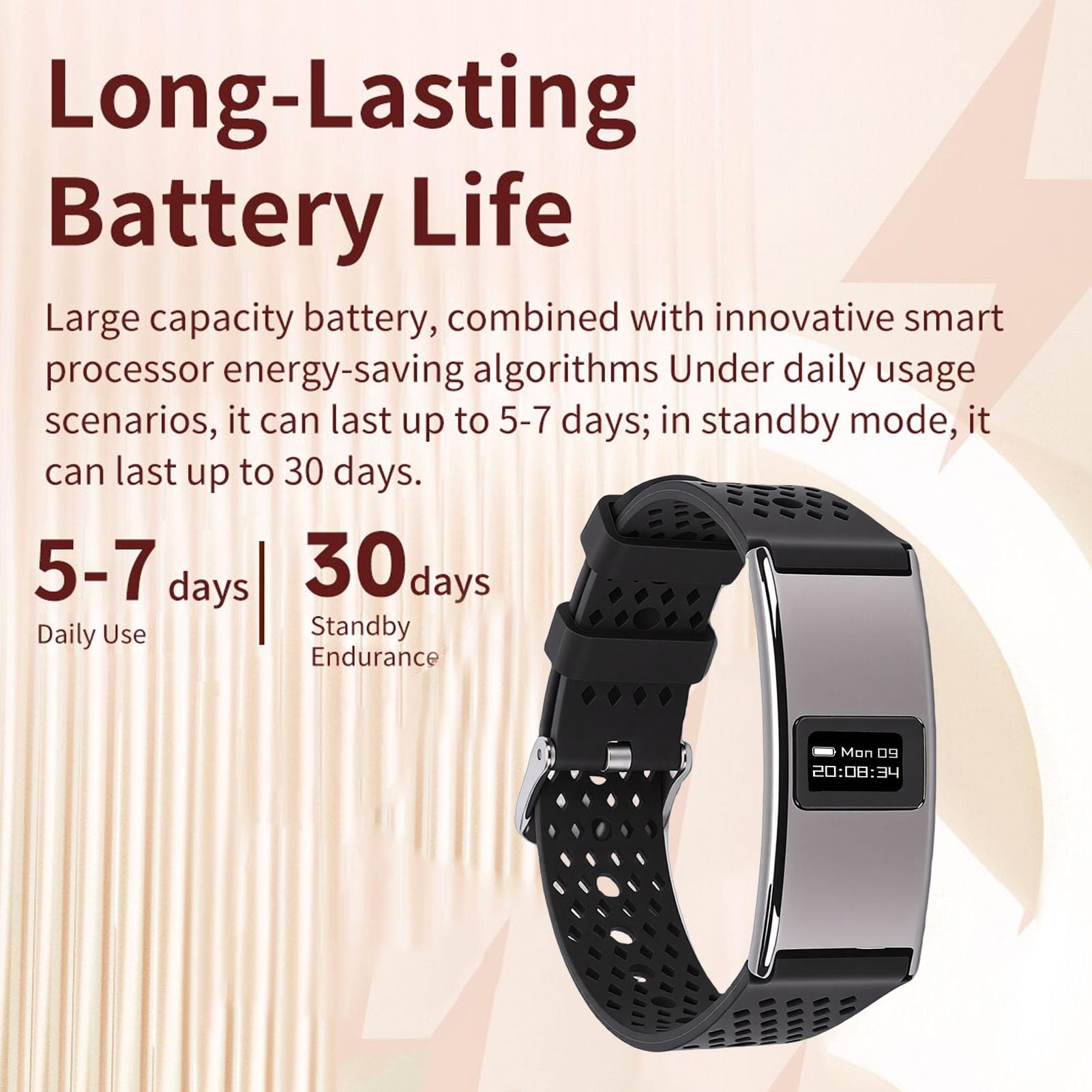 Cuifati Pulsera Inteligente Rastreador de Ejercicios con Monitor de Ritmo Cardíaco Durante el Sueño Seguimiento del Ciclo Menstrual Pantalla HD de 1.47 "más de 100 Modos Deportivos IPX8 (Black)