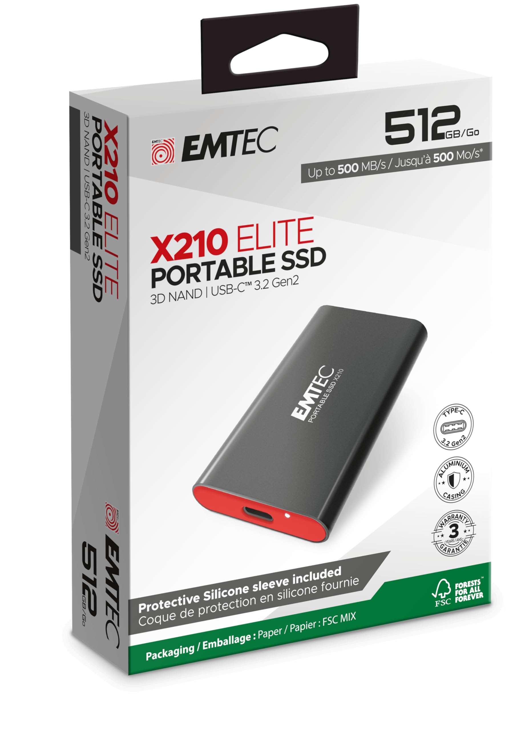 Amazon.com: Emtec 512GB X210 Elite SATA III Portable Solid State