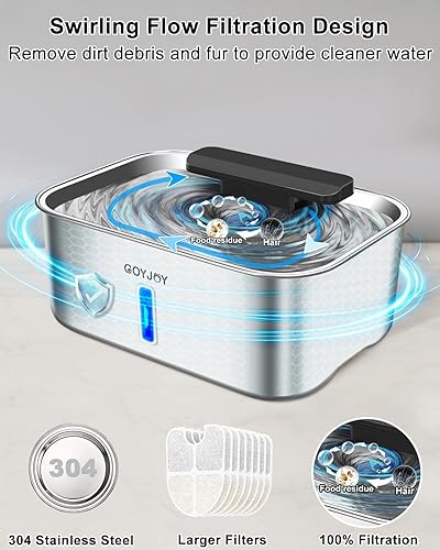 Miniatura 2 de Fuente de agua para perros grandes, fuente de agua para perros de acero inoxidable de 3 galones, fuente grande para beber agua para mascotas con