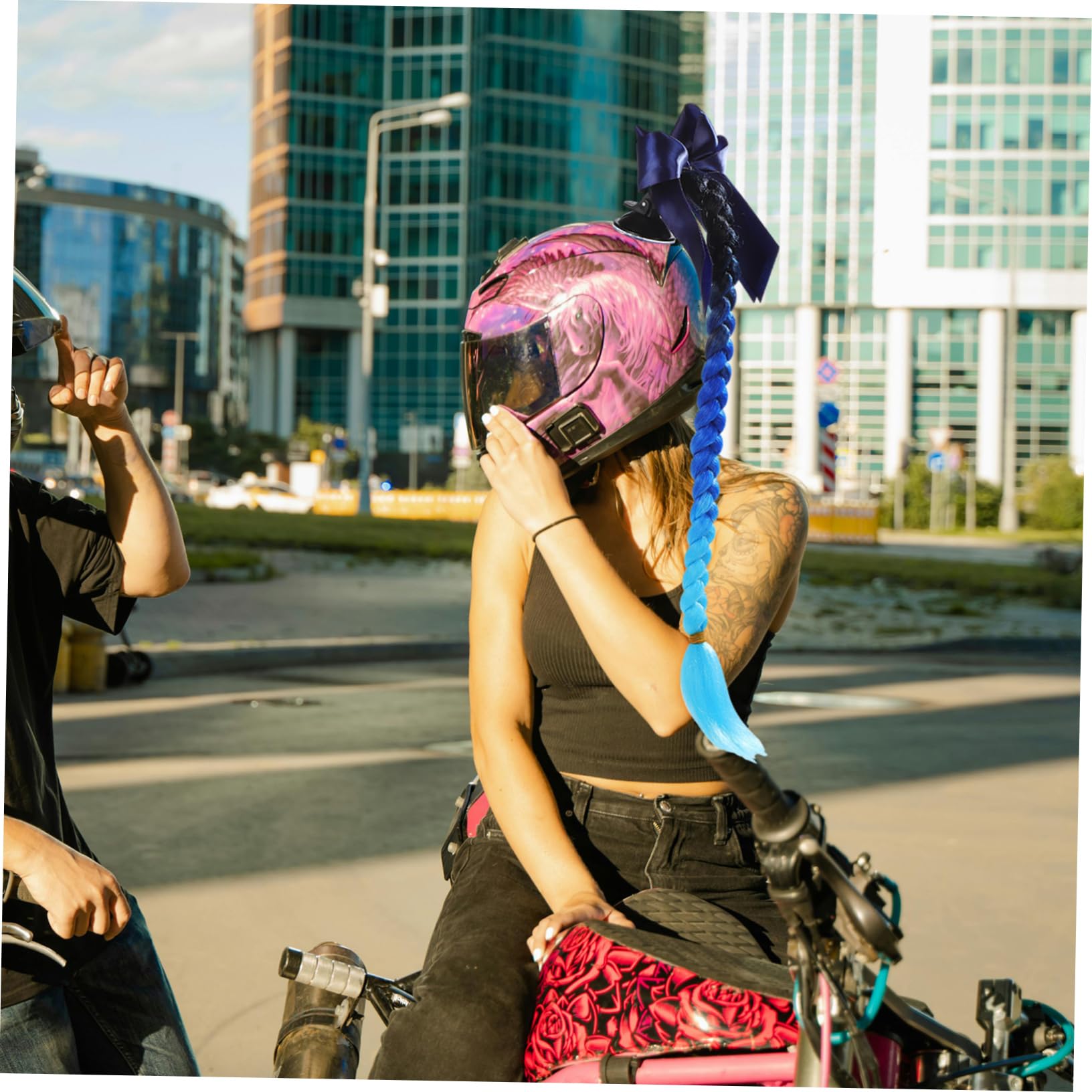 Motorcycle Helmet Accessories Helmet Braid Motorcycle Woman Helmet ...