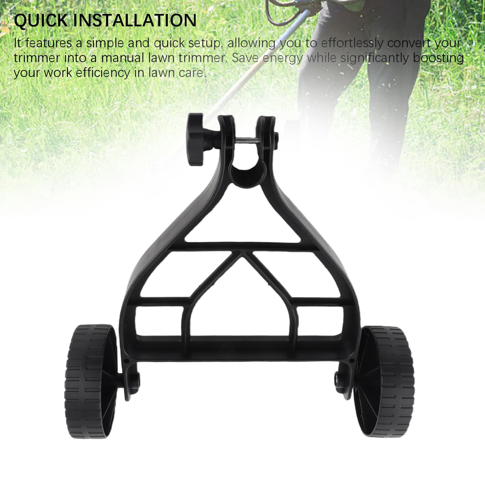 Luocute Fixation de Roue de Support de Bordure Réglable, Roues Auxiliaires de Tondeuse à Gazon de Conception Améliorée pour la Plupart des Tondeuses, Roue de Bordure Portable