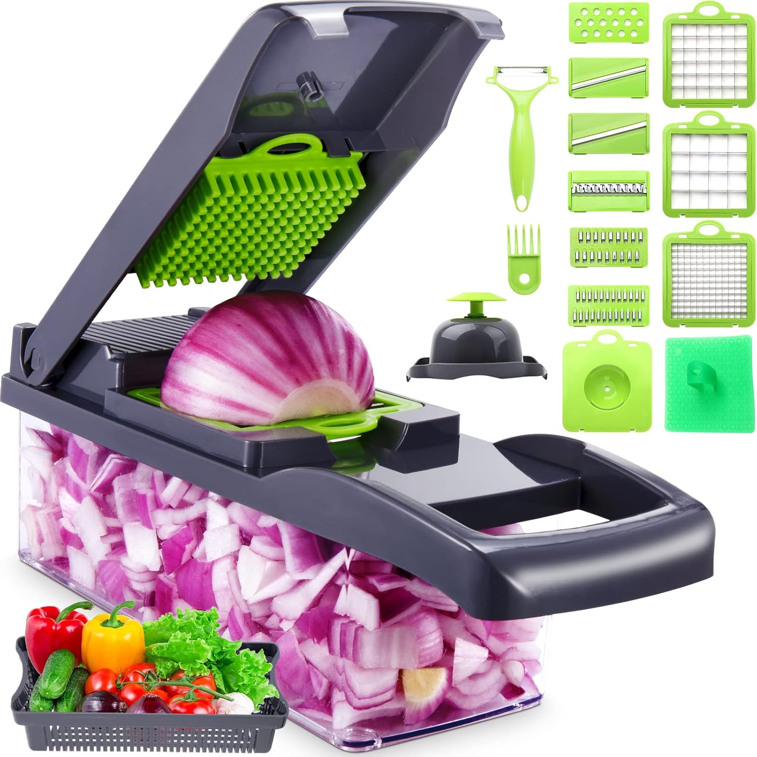 Vegetable Chopper, 17in1 Food Slicers Dicers Cutters for