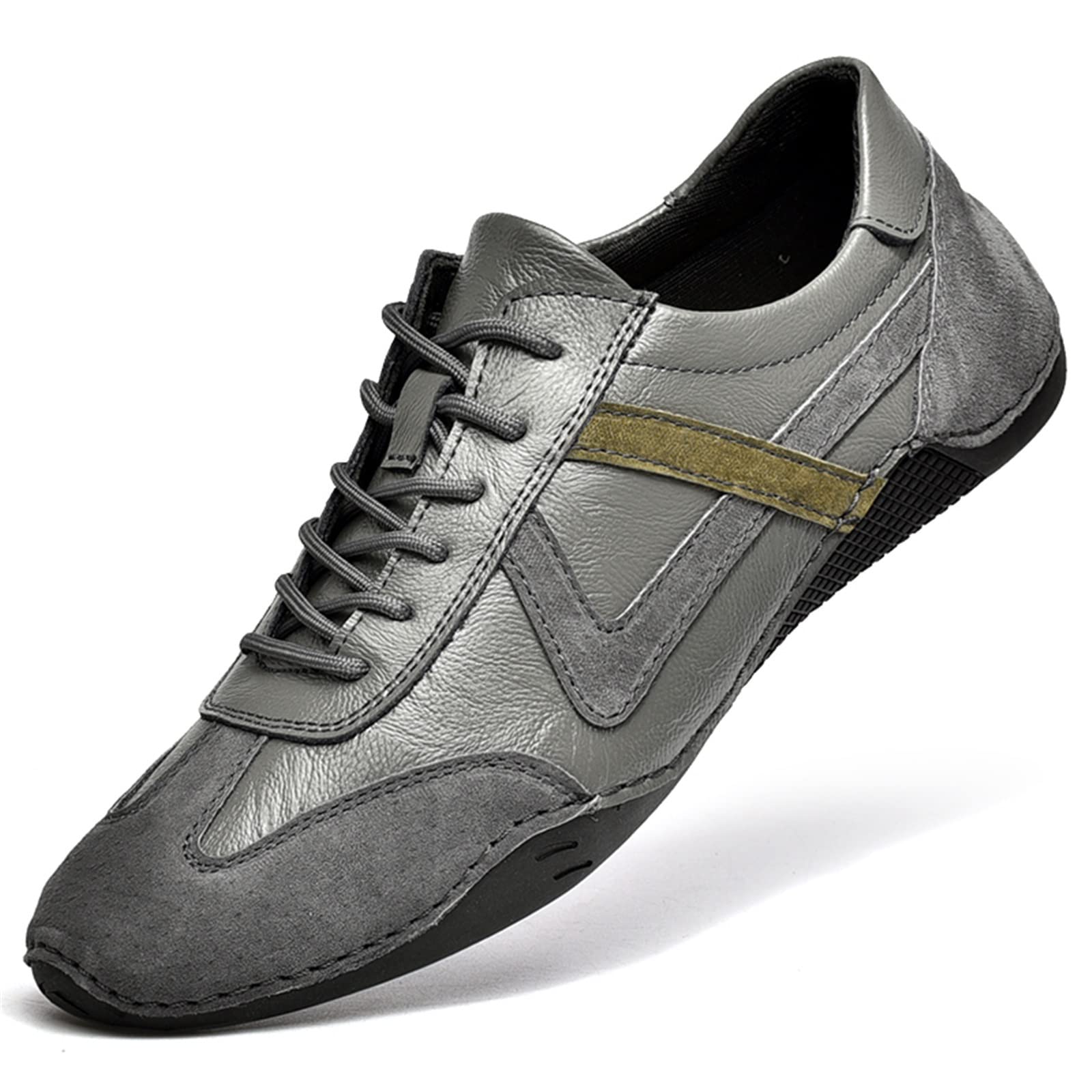 GANDUSMen's Sports Shoes Handmade Leather Shoes For Men's Outdoor Walking Breathable Men's Lefu Shoes Casual Shoes For Men's Flat Shoes Breathable Men's Shoes Leather Sports Soft Soles Anti-skid Driv