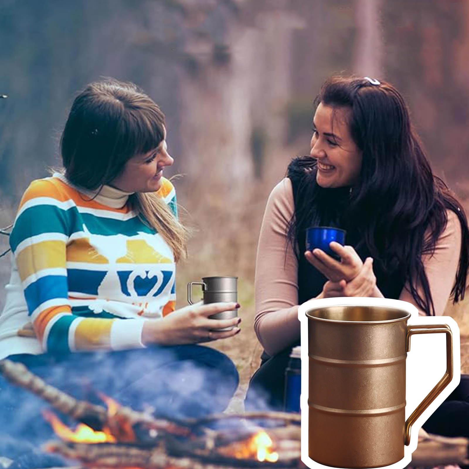 Tazza da viaggio permanente, antiruggine, 500 ml, isolata, per spedizioni selvatiche, tazza da viaggio permanente, antiruggine