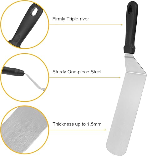 Miniatura 6 de Kit de accesorios de parrilla de parte superior plana, juego de 15 herramientas de barbacoa de acero inoxidable para Blackstone y Camp Chef, juego