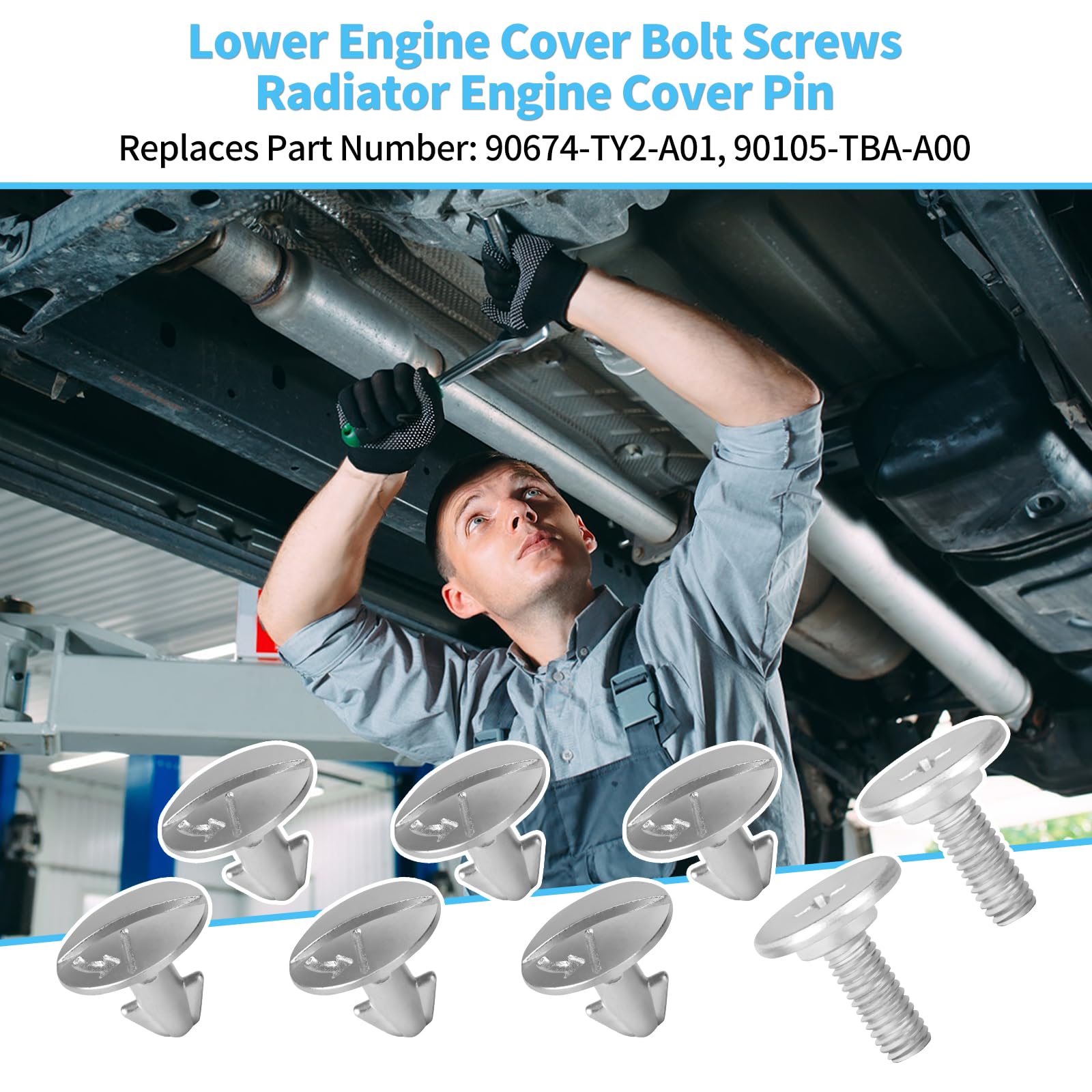 Radiator Cover Pin Set Luxlead Lower Engine Cover Bolt Set - 6 PCS ...