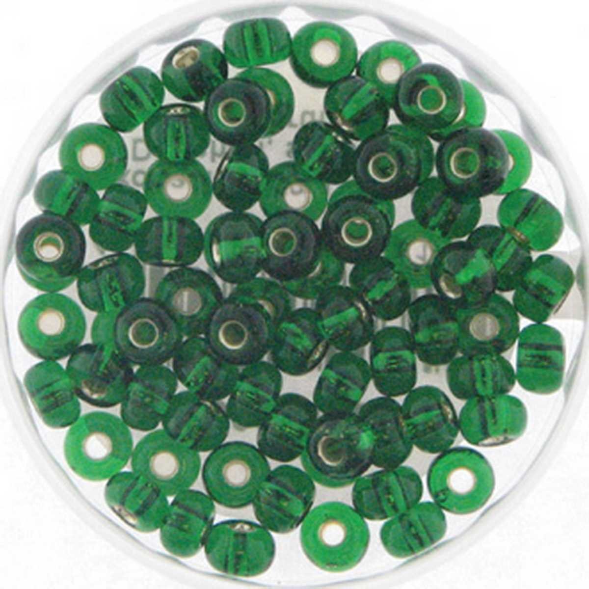 Rocaille Beads 6/0 4mm 50 g Silver collection, 22 green