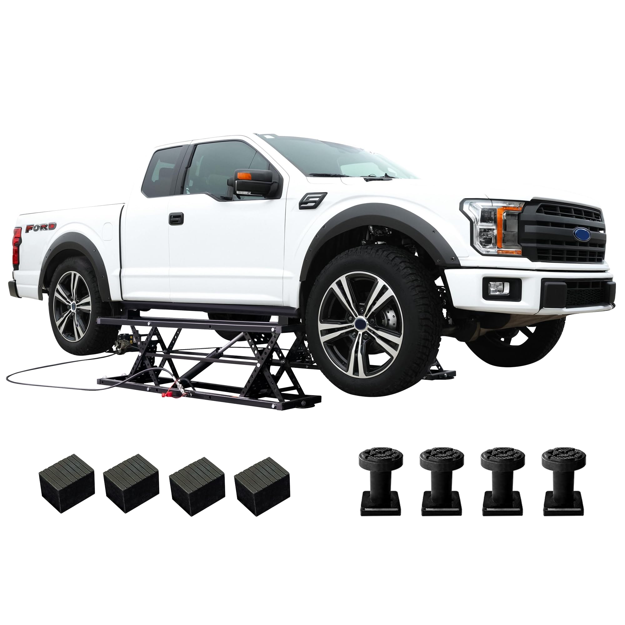 Jocisland 5000 LBS Portable Car Lift, Adjustable Quick Jack with 26" Max Height, Locking Levers, Foldable Design & Wheels, Scissor Lift for Sedans in Garage or Shop, Black