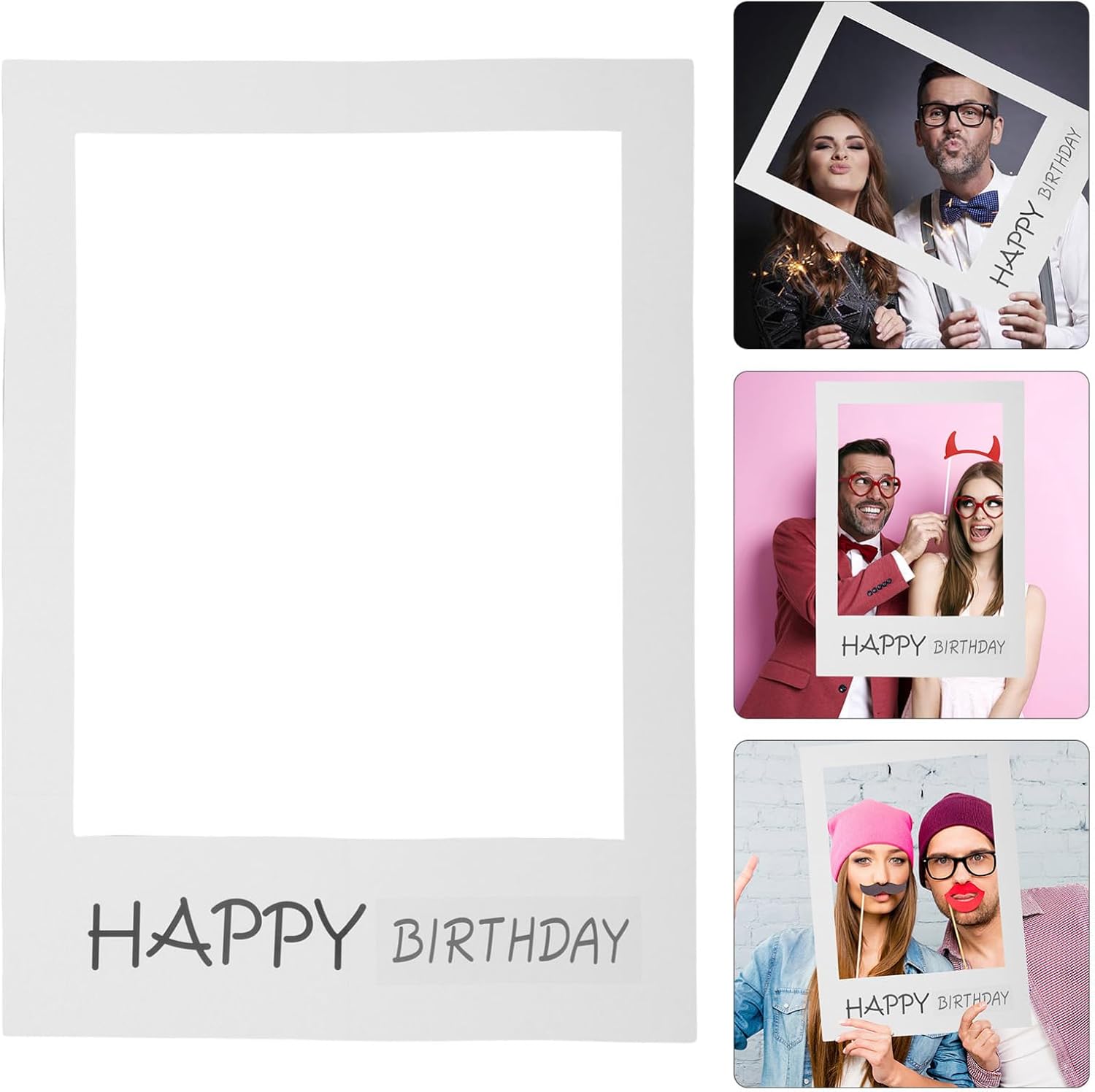 VALICLUD Happy Birthday DIY Picture Frame Cutouts Fun Photo Booth Props for Birthday Party Compact Lightweight Photo Props for Memorable Moments for Celebrating with Family