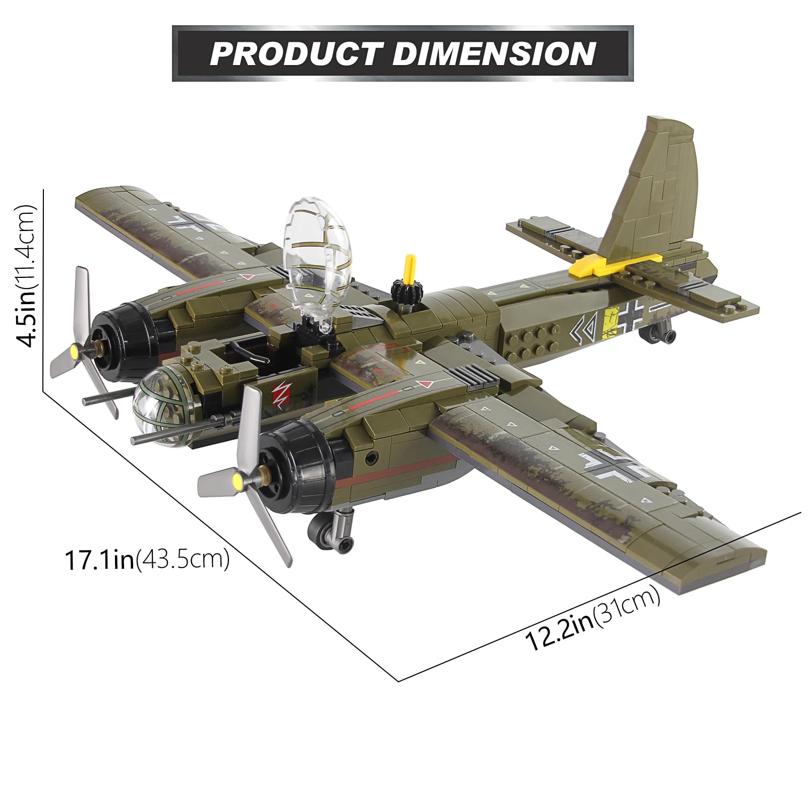 Amazon.co.jp: Feleph JU-88 WW2 飛行機ビルディングブリックキット