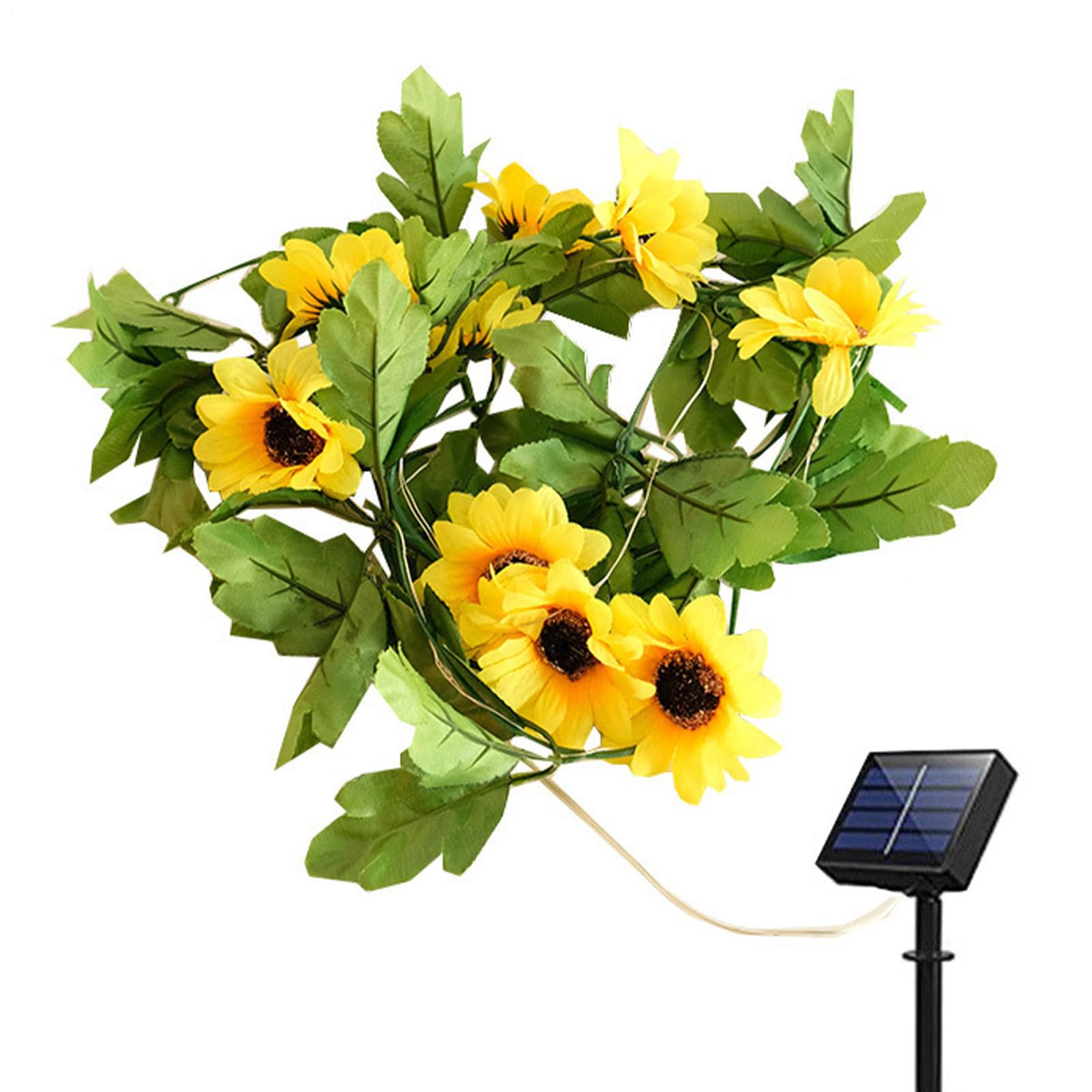 Birtern 2m Sunflower String Lights Sunflower Solar String Lights Sunflowers Garland Artificial Outdoor Fairy Lights for Bedroom for Wedding Valentines Day Home Wall Deco