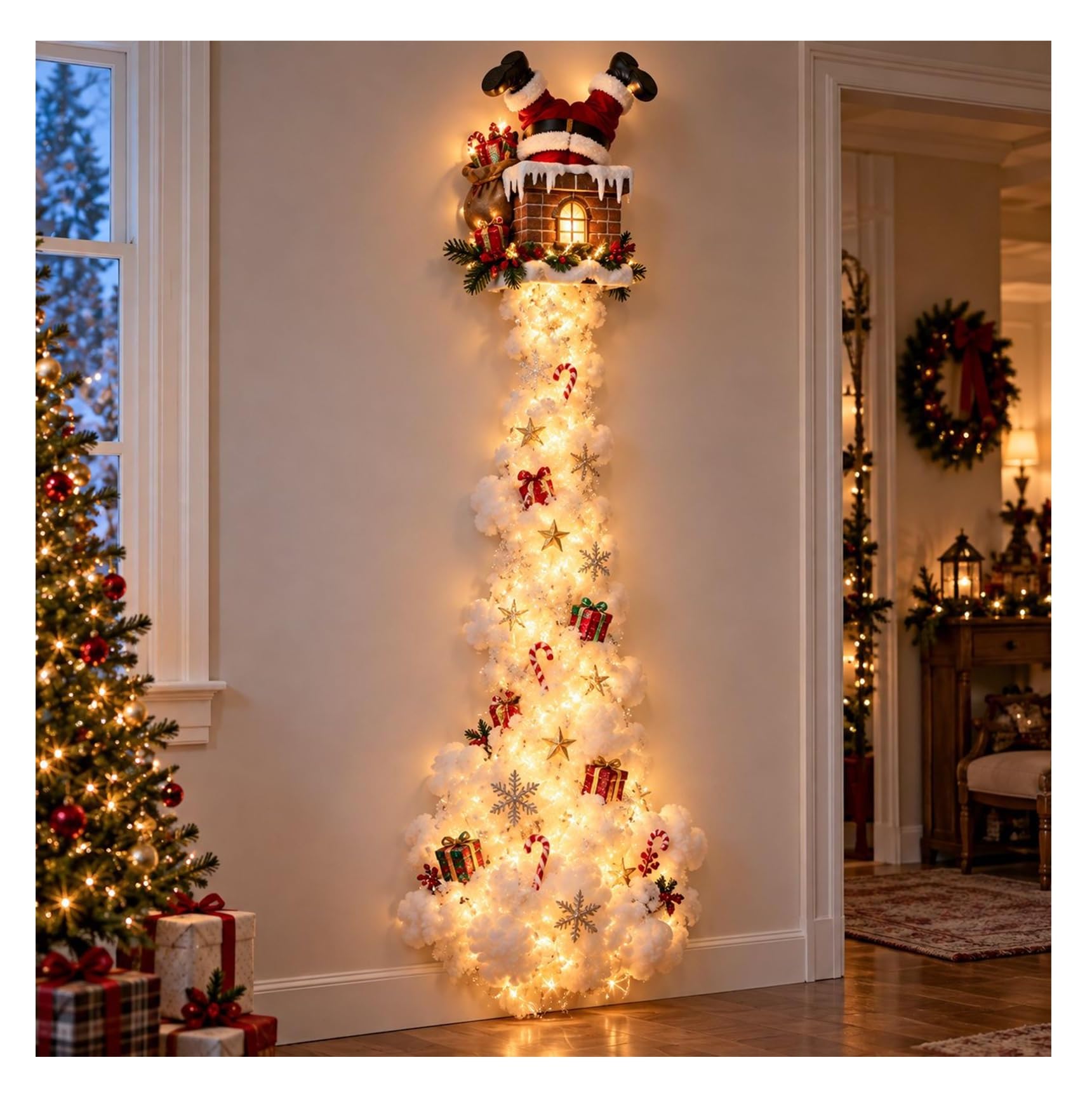 Christmas Magic Trail Wall Light, LED Cascading Christmas Wall Decor，C