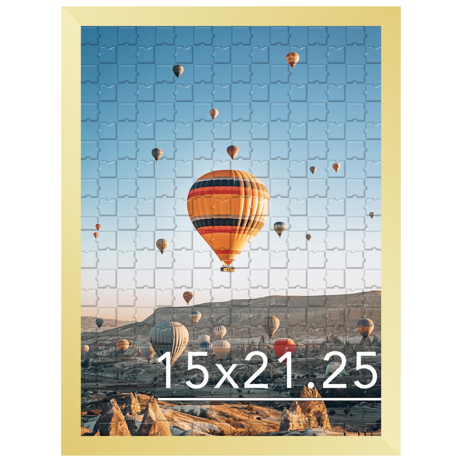 JCJMY 15x21.25 Puzzles Frame Gold, Wall Hanging 15 x 21.25 Picture Frame for 15 by 21.25 Poster Photo Canvas Picture Puzzles with Shatter Resistant Plexiglass, Gold