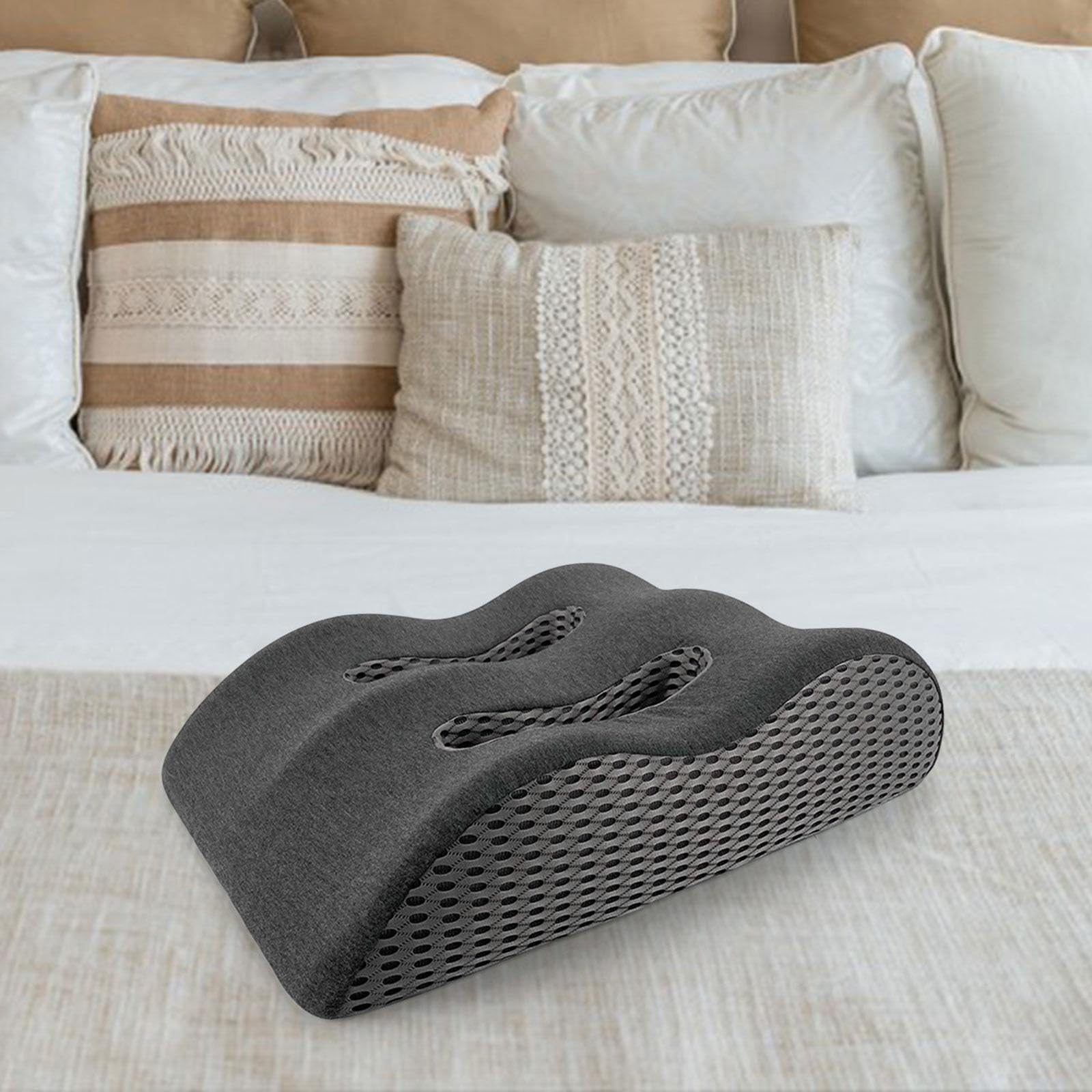 Almohada de Apoyo para Las piernas Cómoda Almohada elevada para Descansar Las piernas Espuma viscoelástica para Leer en la Cadera, Gris Oscuro