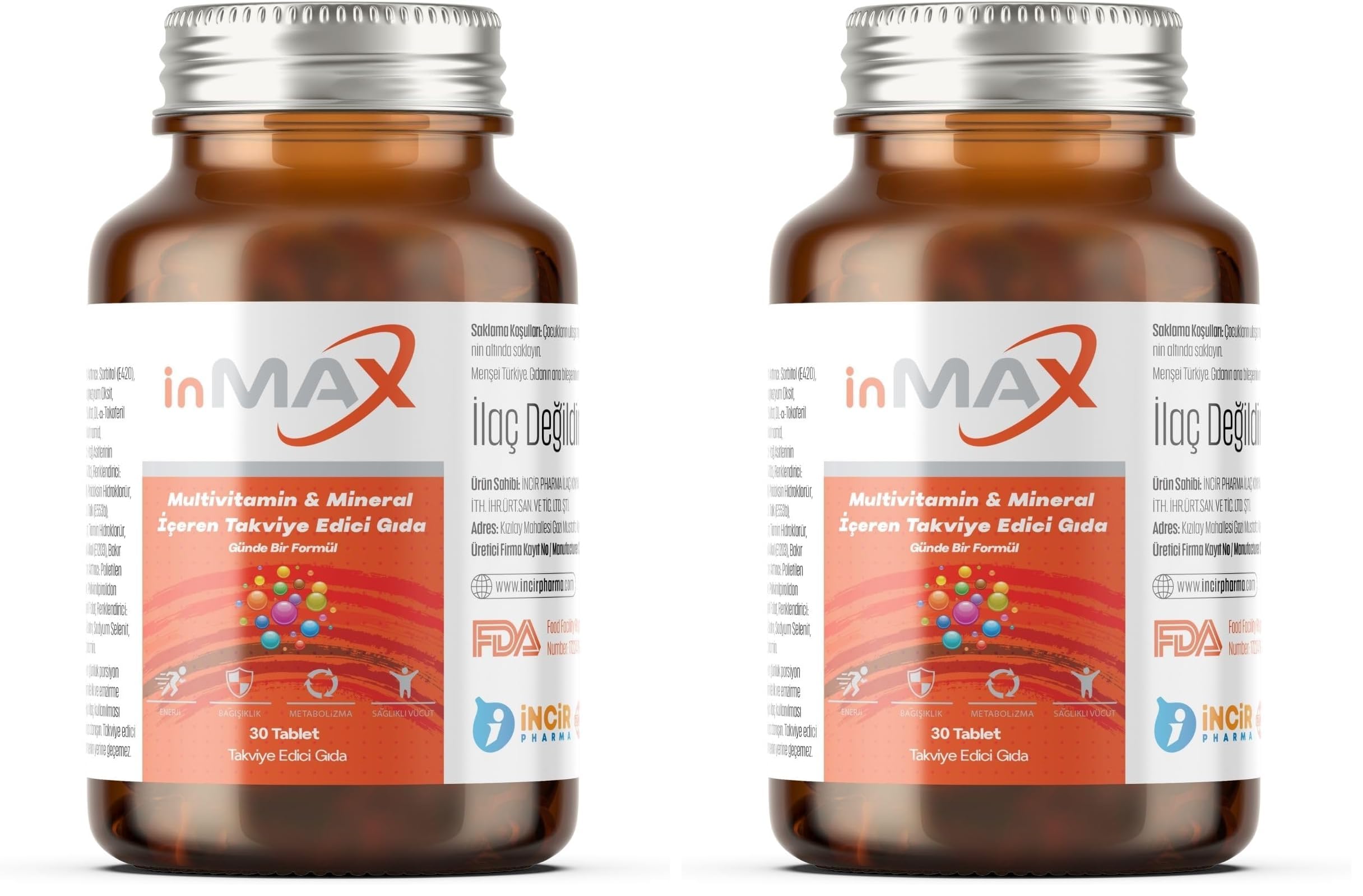 İncir Pharma inmax Multivitamin 30 Tablet (2 paketi)