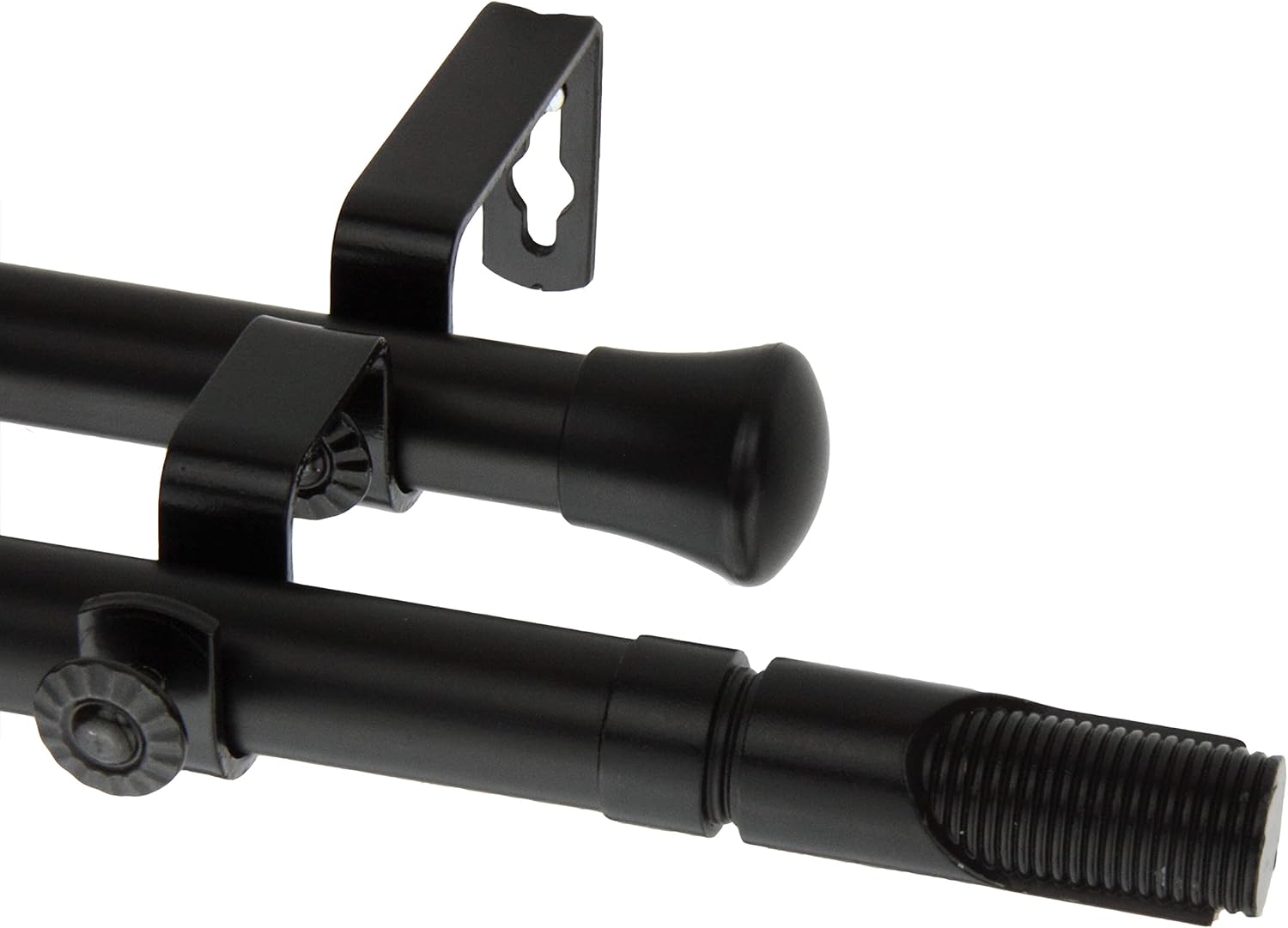 Rod Desyne Luke 13/16" Double Curtain Rod, 28-48 inch, Black