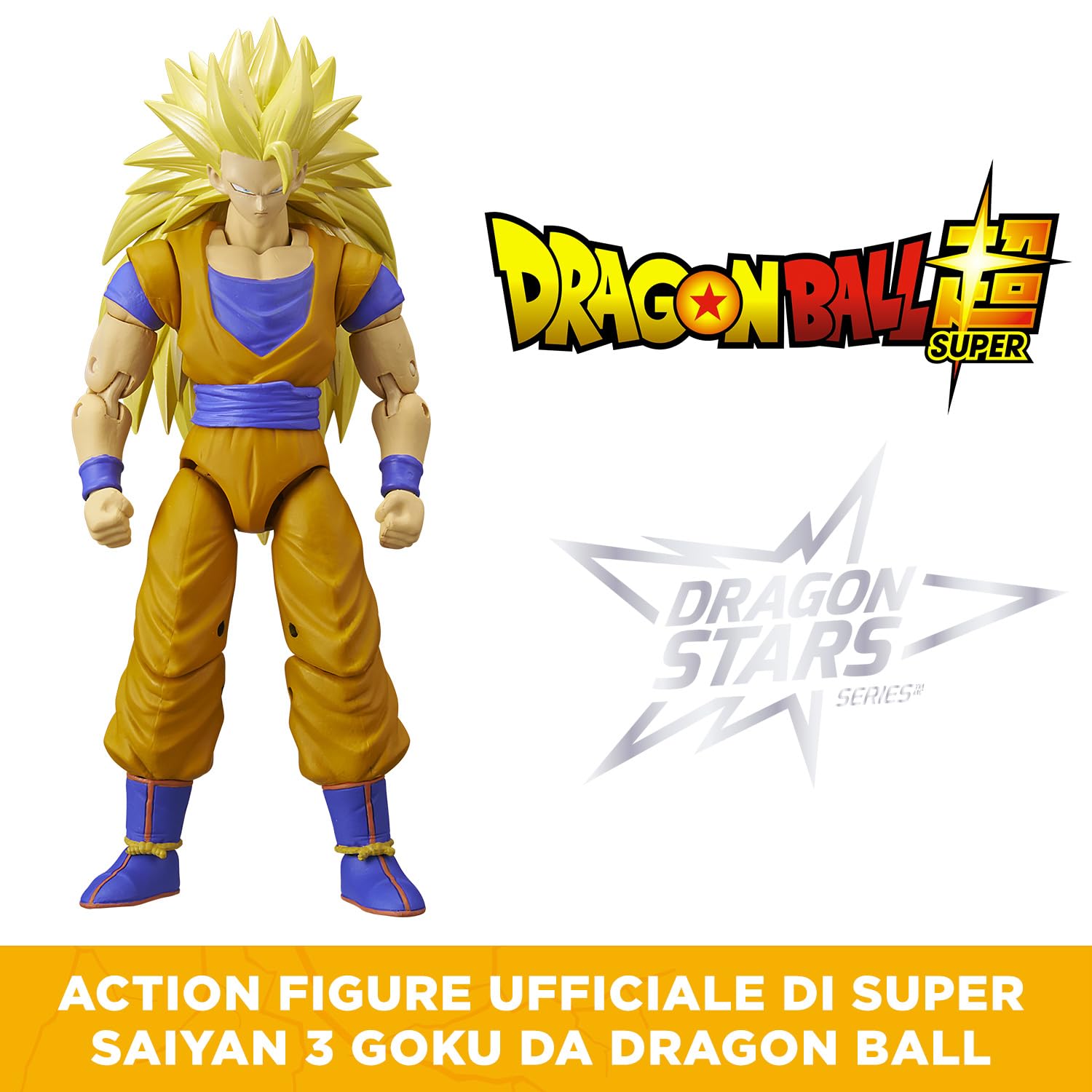Dragon Ball Super Bandai Figurina Dragon Stars 17 cm - Super Saiyan 3 Goku - Licenza ufficiale Dragon Ball - Figurina articolata Super Saiyan 3 Goku - Giocattolo per bambini 4 anni e + - 36184J