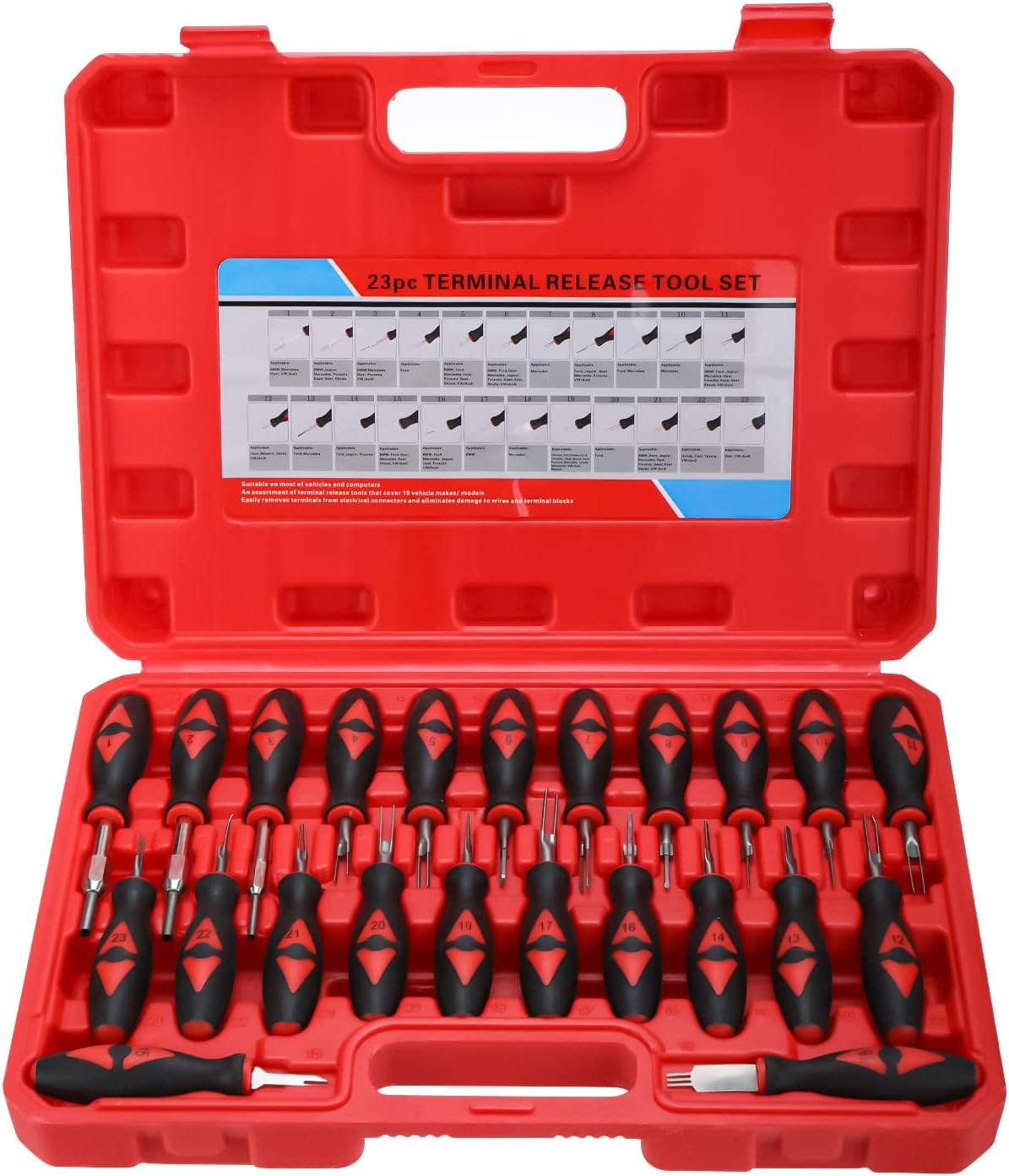 KUNTEC Terminal Release Tool Kit 23 Piece Universal Wire