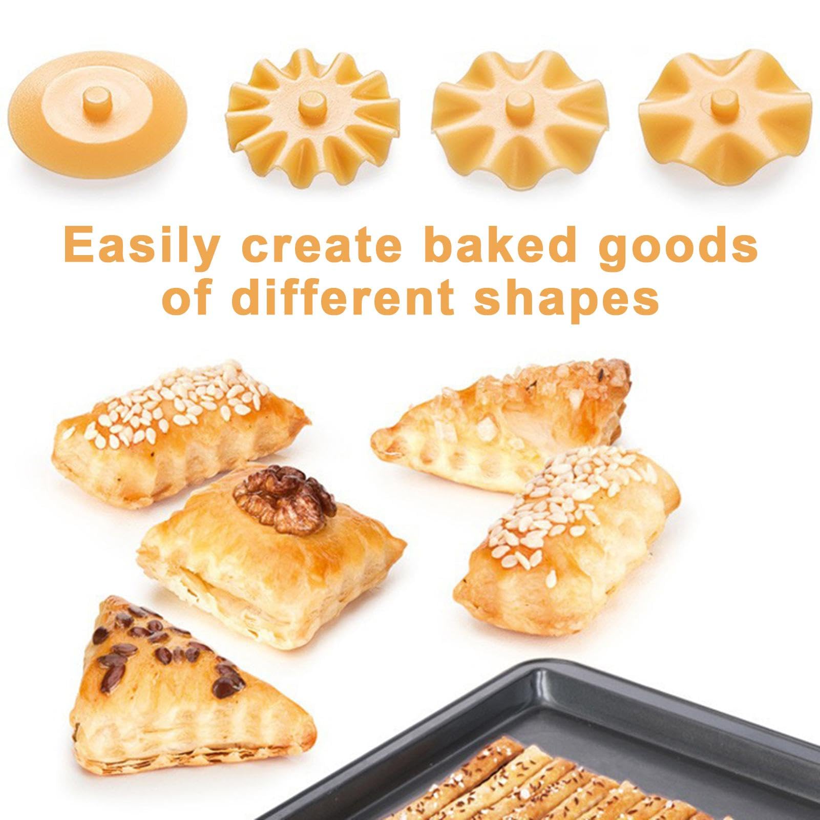 Roulette à Pâtisserie 4 En 1 - Outil Multifonction Pour Couper Pâtes, Pizza, Raviolis, Biscuits - Avec 4 Roues Interchangeables