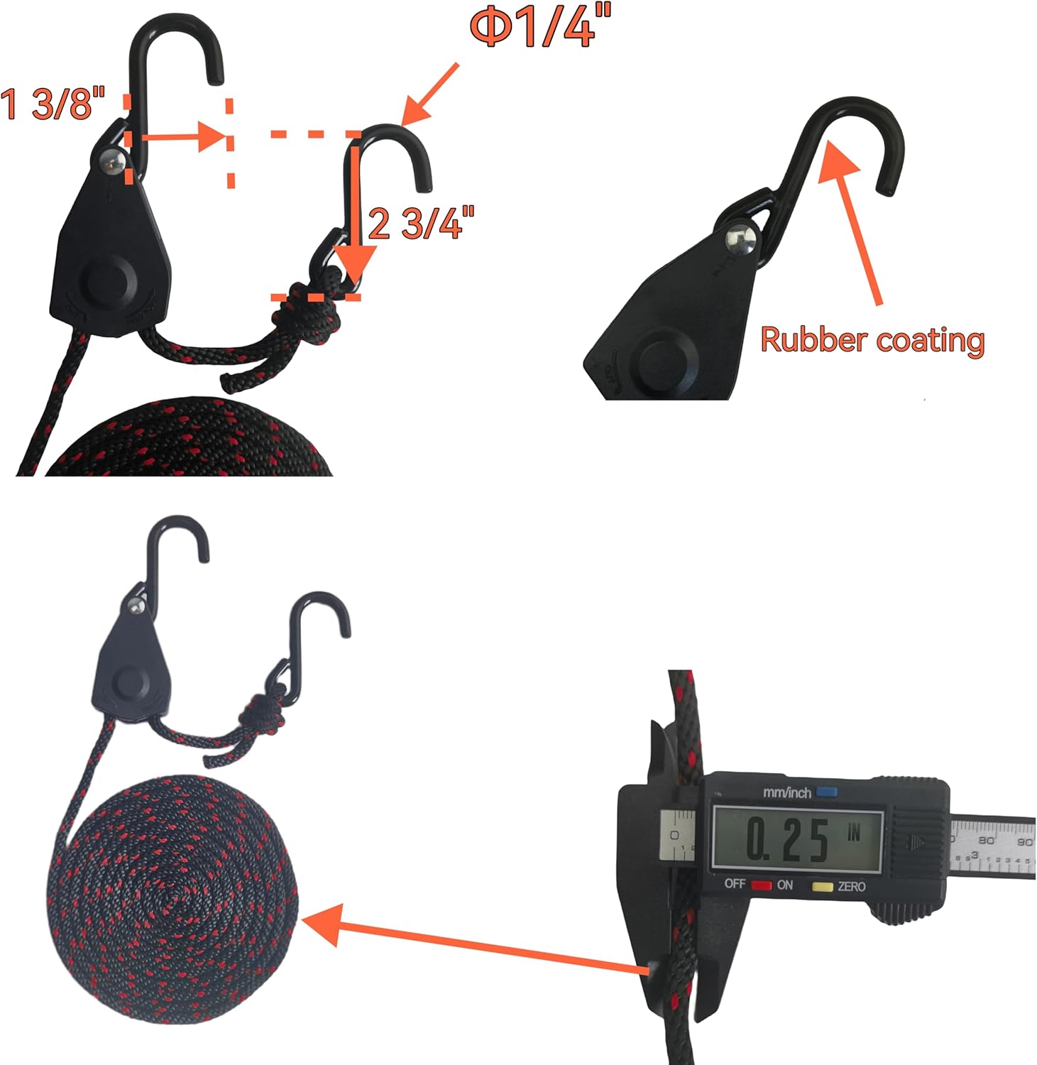 Canoe Ratchet Tie Strap -4 PK -12 FT -1000 LB Breaking Strength - Used for Moving Canoes, skis, Canoes, and paddleboards