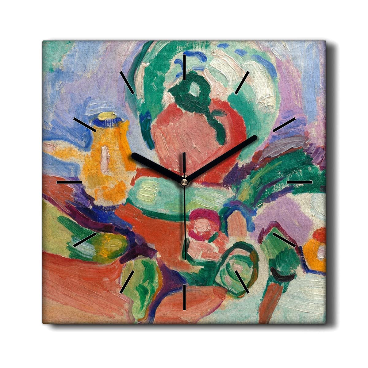 Horloge de Salon Toile 30x30 cm Coloray pour une Ambiance Cuisine Nature