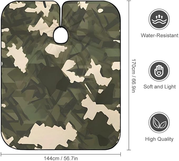 Capa para cortar cabello camuflaje para hombres y mujeres miniatura 2