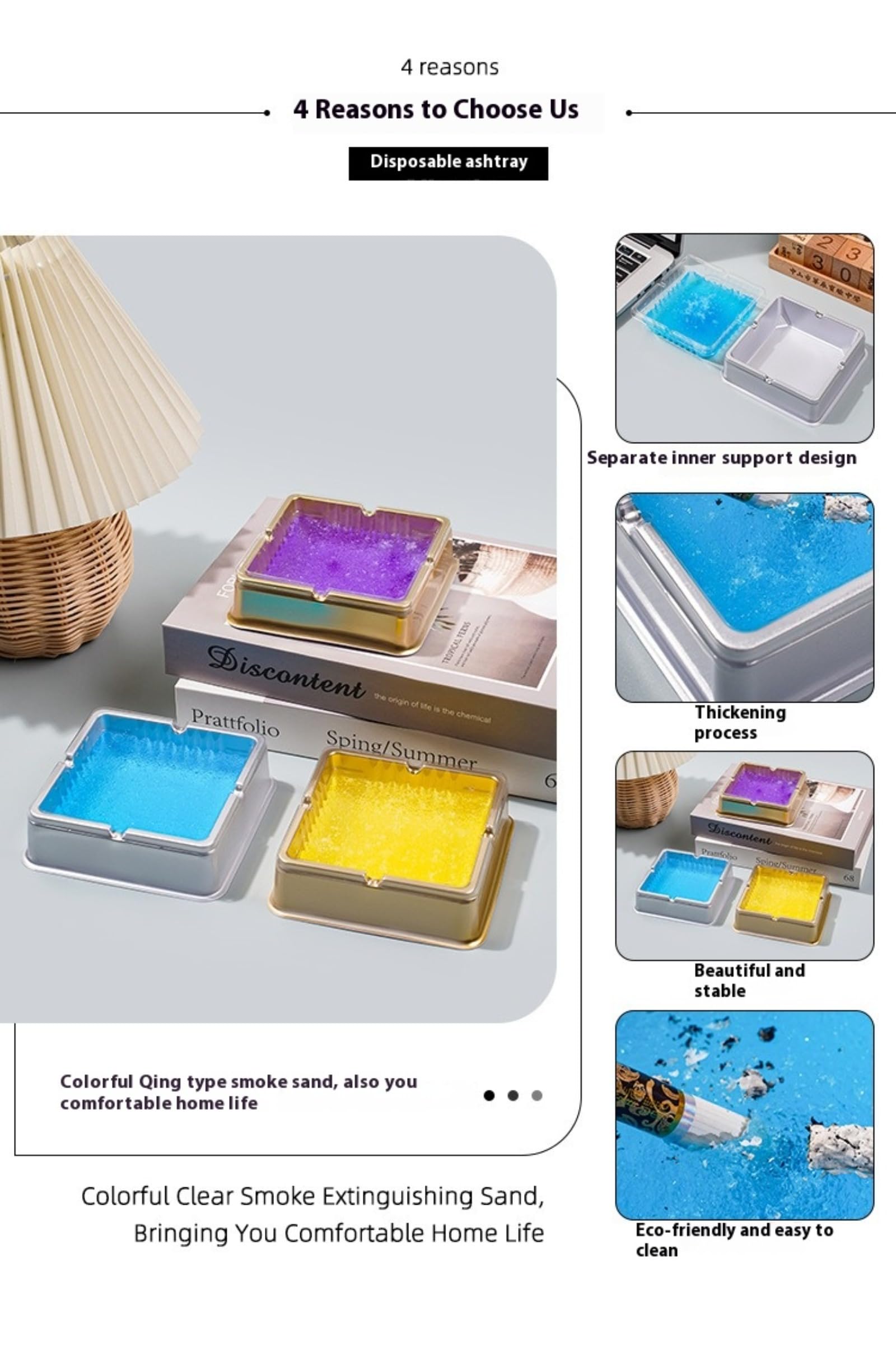Genérico Cenicero desechable para Exterior, 50cenicero desechable con Pasta para Fumar, cenicero portátil pequeño para Apagar rápidamente los Cigarrillos, cenicero para Exterior