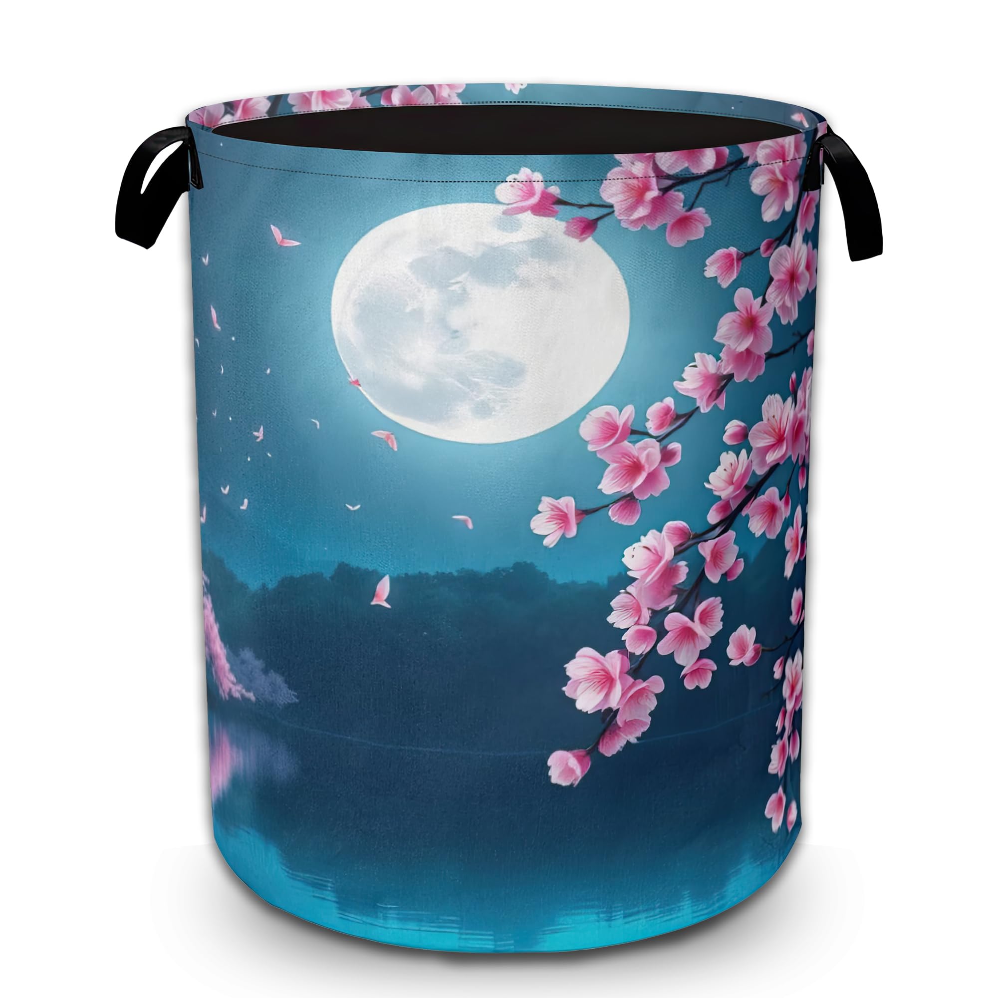 Laundry Hamper Girls Moon Plum Blossom Laundry Basket Kids Collapsible Organizer Basket for Storage Bin Toy Bins Gift Baskets Bedroom Clothes Nursery Hamper