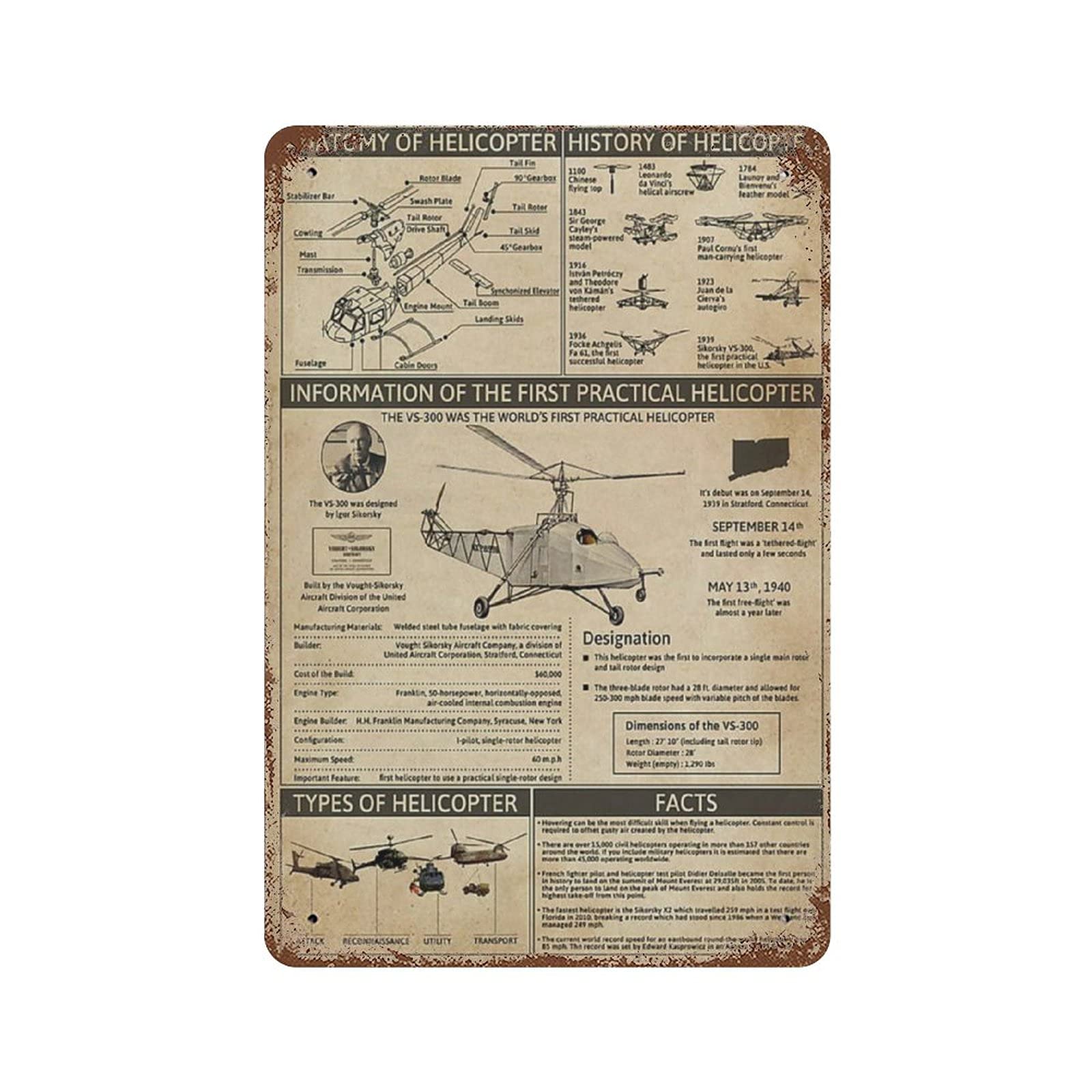 Hiking Knowledge Retro Metal Iron Painting Tin Sign Wall Decor Poster Aluminum Plaque 15.7"x11.8"