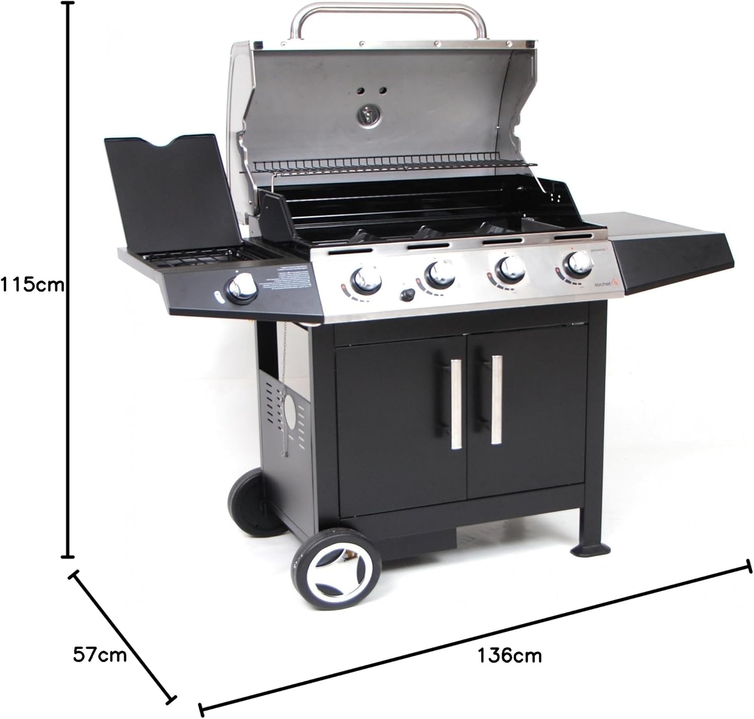 Sochef Golosone 4 Barbecue with dimensions