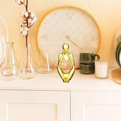 Miniatura 4 de Lgmamob Thinker - Estatua decorativa de resina dorada, pequeña escultura decorativa para escritorio, dormitorio, hogar, sala de estar, figuras