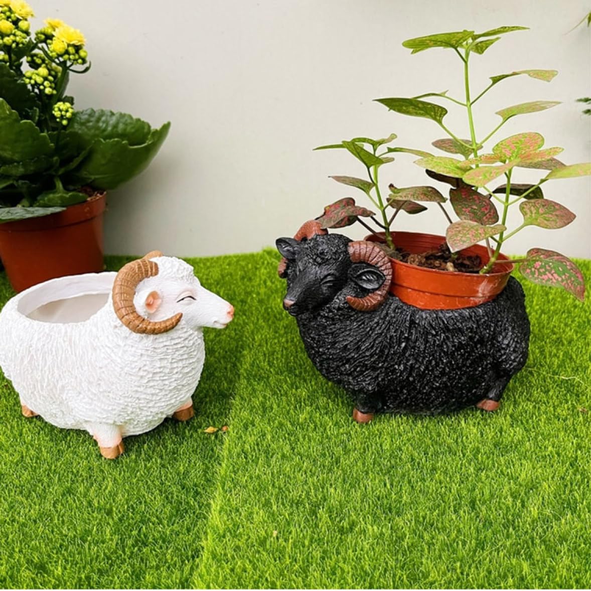 Amazon.co.jp: 室内・屋外用プランター 小さい 猿 F ひつじ