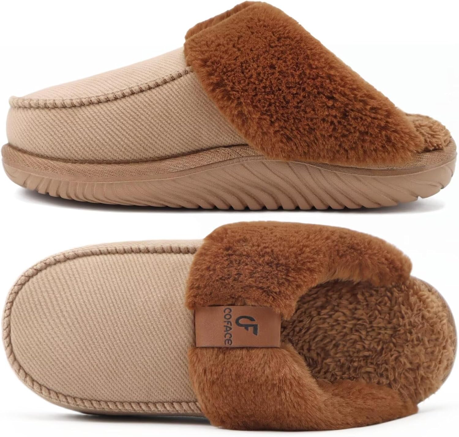 Pantuflas para mujer con espuma viscoelástica y suela de goma