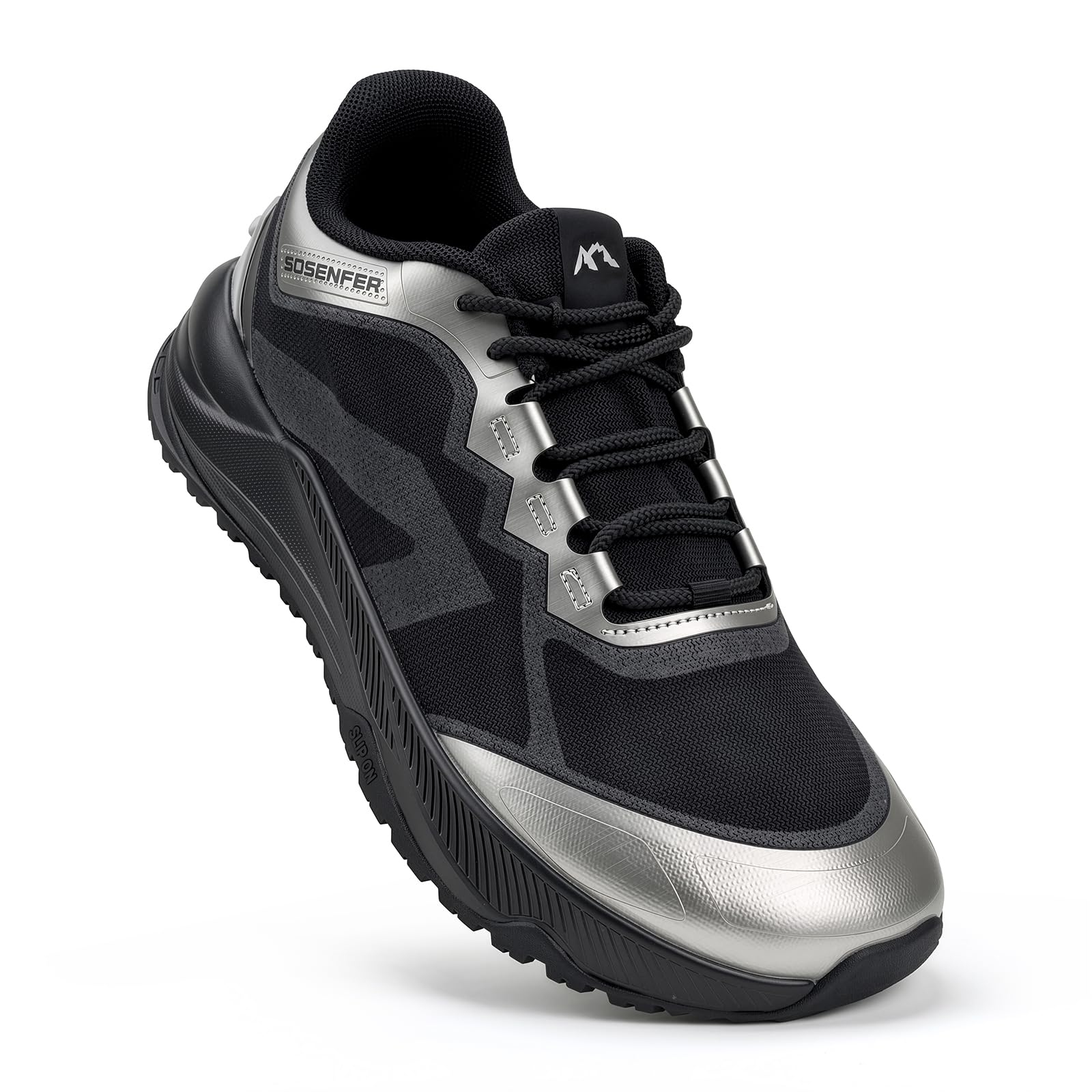 Sosenfer Laufschuhe Herren Sportschuhe Extra Breit Traillaufschuhe mit Dämpfung Leicht Atmungsaktive Straßenlaufschuhe Bequeme Turnschuhe für Gelände, Outdoor & Fitness Sport