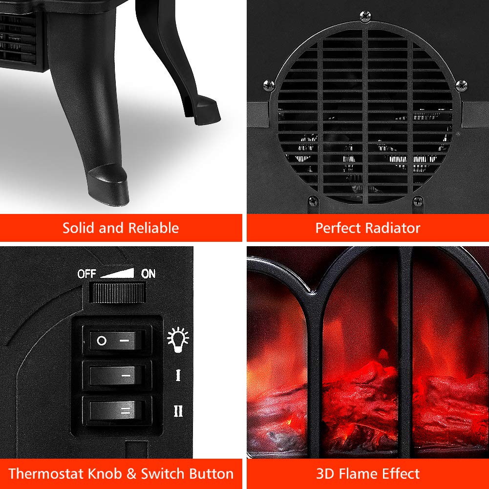 Buy LifePlus Electric Fireplace Heater, Portable Fireplace Stoves with