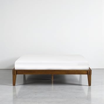 NTC Sapa Solid Wood Platform Bed Frame Minimalist, Japanese Joinery, No Box Spring Needed, Silent Slats, Easy Assembly King Dark Walnut