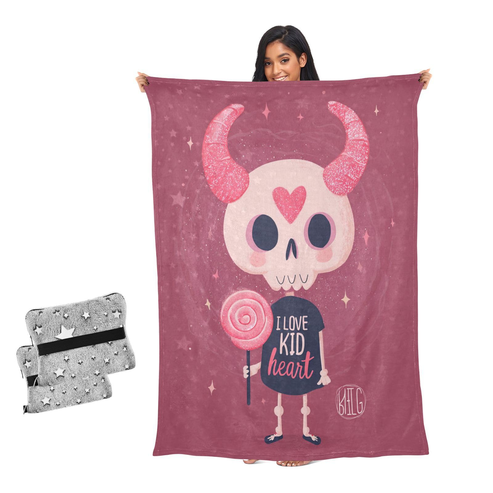 Couverture confortable pour canapé en tissu haut de gamme imprimé têtes de mort