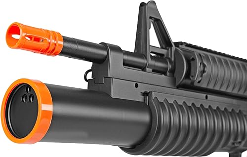 Miniatura 5 de BBTac Rifle eléctrico de Airsoft con lanzador redondo Burst 3, sistema de riel, potente disparo AEG de 0.236 in BBS