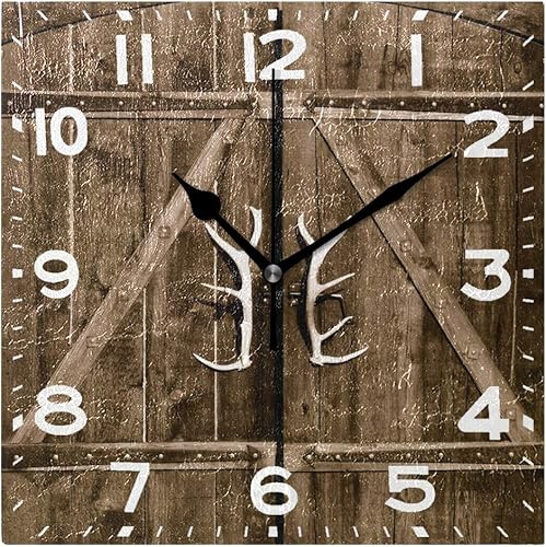 Miniatura 14 de Naanle Reloj de pared cuadrado con estampado de mapa del viejo mundo, 8 pulgadas, funciona con pilas, reloj de escritorio analógico silencioso para