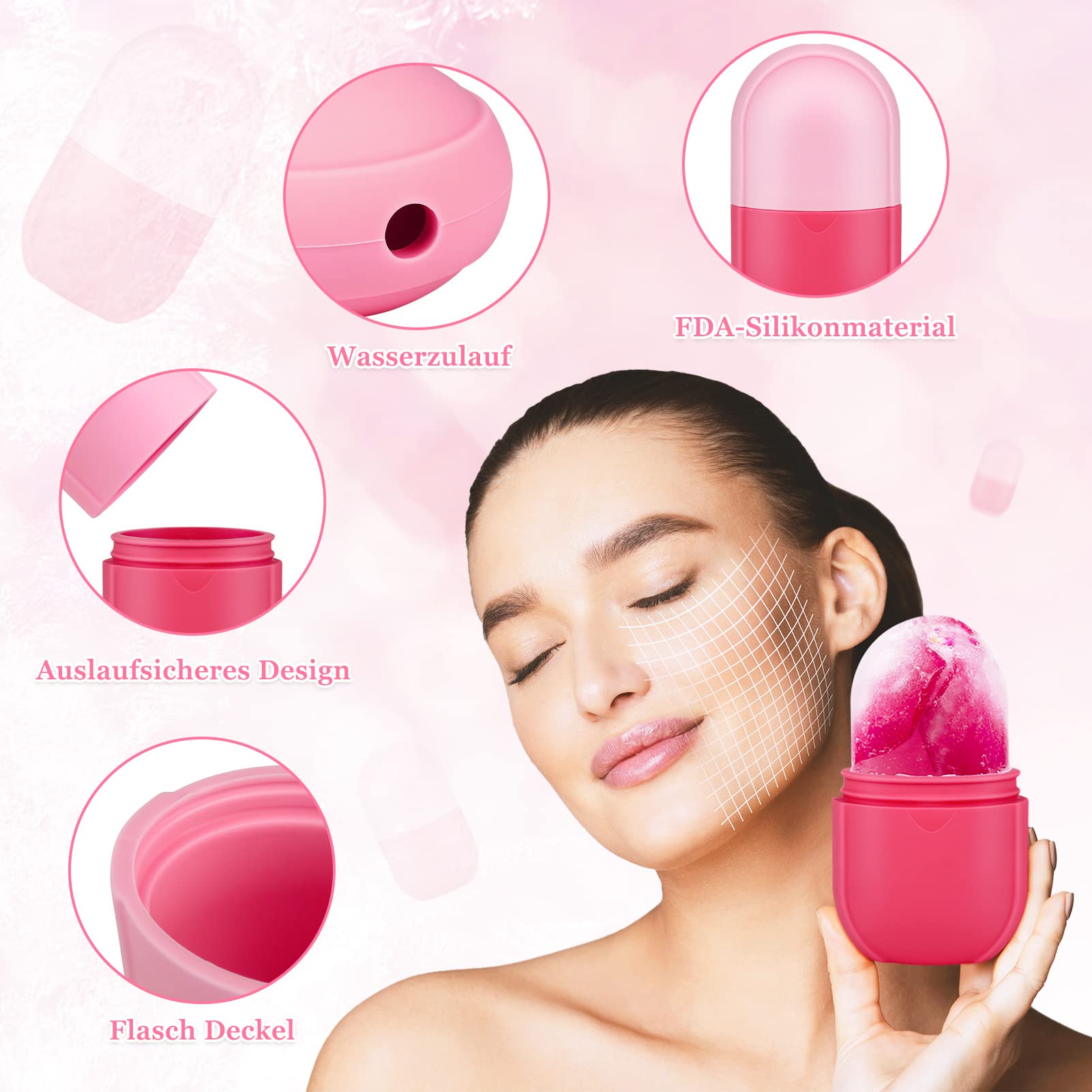 Adsfvs Gesichtsbad Schüssel Silikon - Kühlroller Mit Eiswürfelfach