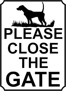 PLEASE CLOSE THE GATE METAL SIGN DOG THEME 150MM X 115MM (13H1S)