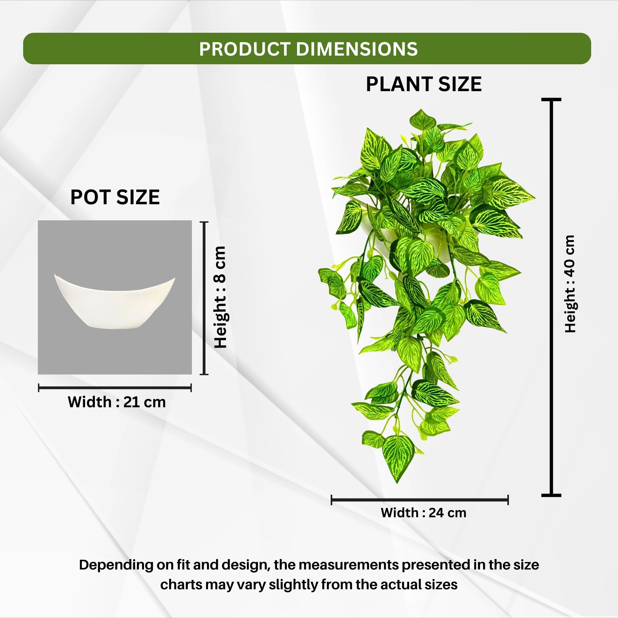 fancymart Elegant Artificial Plant Falling Leaves with Pot for Home & Office Decor – Versatile Potted Plant for Tabletop, Shelves, or Hanging Display 1