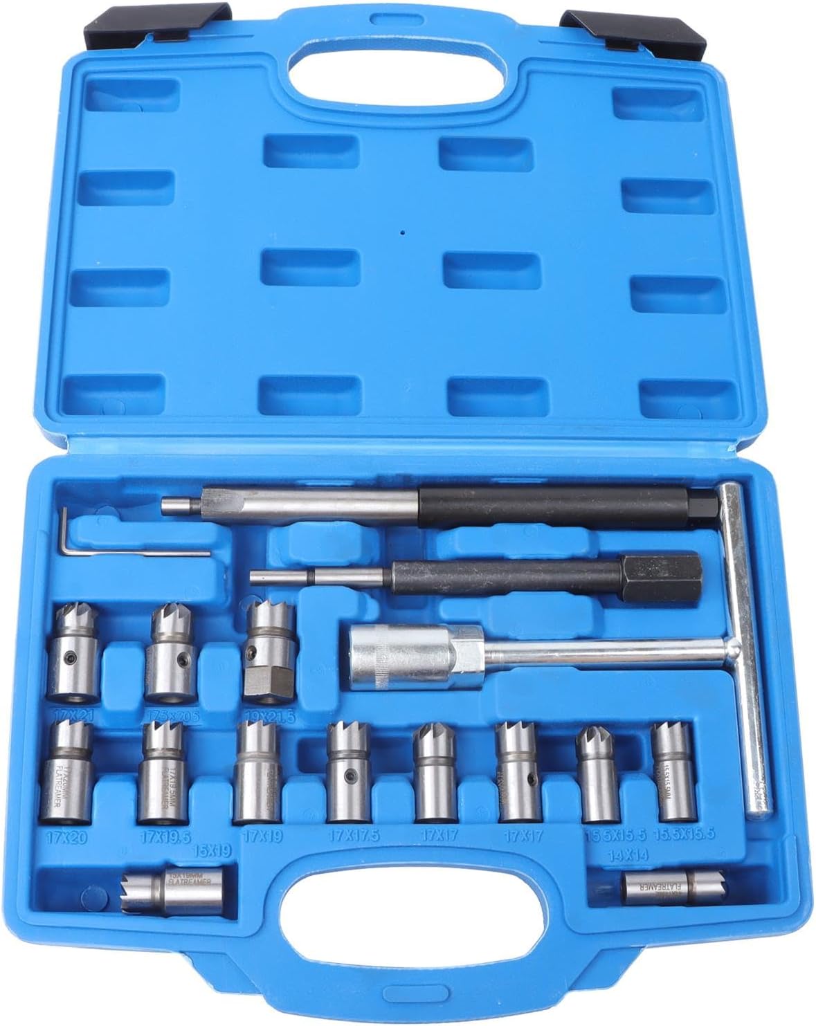 labwork 17Pcs Diesel Injector Seat Cutter Tool Set Injector Reamer Tool