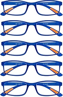 Brille mit Sehstärke - Lesebrille Damen & Herren, Lesebrillen mit Anti-Rutsch-Pads, Inkl. Etui & Optiktuch, Leichtes flexibles Design
