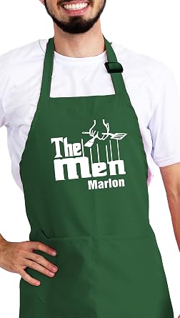 The Men Custom Apron, Mens Aprons for Grilling, Dad Apron, BBQ Daddy Gift For Father's Day, Grill Daddy Gift, Mandiles para Hombres de Cocina, Kitchen Cooking Apron, Chef Apron with Pockets